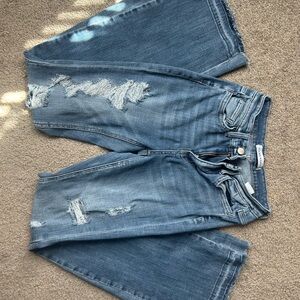 Flying Monkey Medium Blue Distressed Wide Leg Jeans